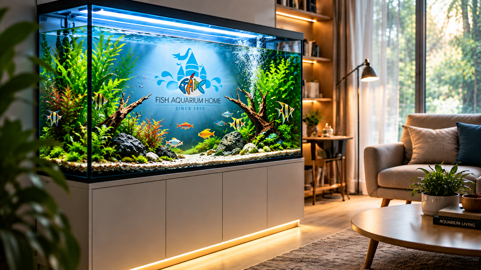 Premium planted aquarium with tropical fish