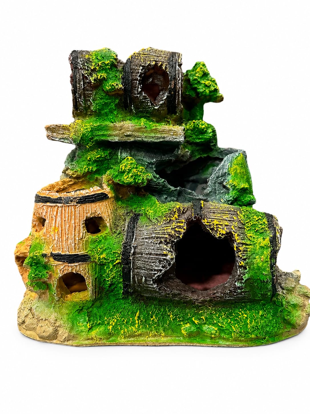 FAH Mini Barrels Aquarium Decor 64 | Non- Toxic | Resin Fish Tank Ornament | Durable Aquarium Decor | FAH | (19cm x 11cm x 8.5cm) by FAH