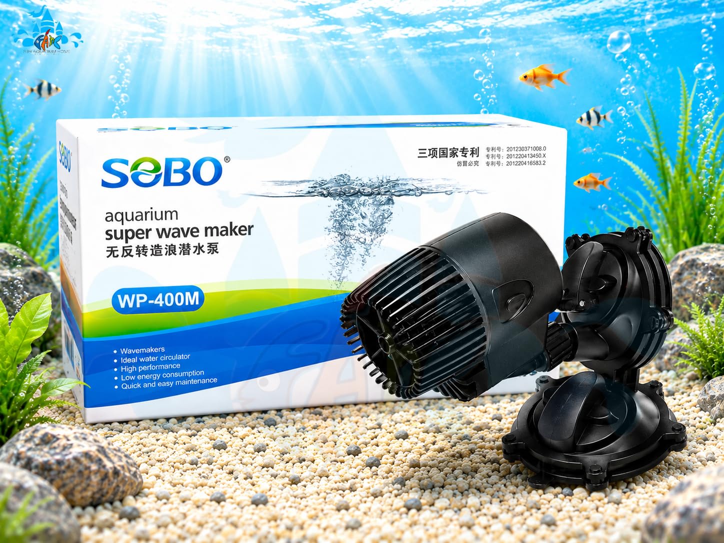 Sobo (WP-100M) 360 Degree Single Powerhead Aquarium Super Wave Maker | Improve water movement especially for saltwater fish tanks & Fresh Water (Aquarium Cooling Capacity) by Sobo