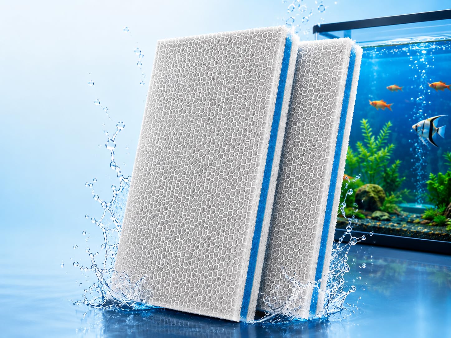 Minjiang 6pcs | Fish Tank Filter Sponge Aquarium | Filter Sponge | Pad Cotton for Fish Tank Washaable (8DCOTTON2PCPACK) by Minjiang