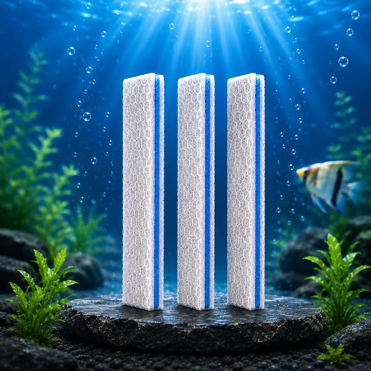 Minjiang 6pcs | Fish Tank Filter Sponge Aquarium | Filter Sponge | Pad Cotton for Fish Tank Washaable (8D3IN1) by Minjiang