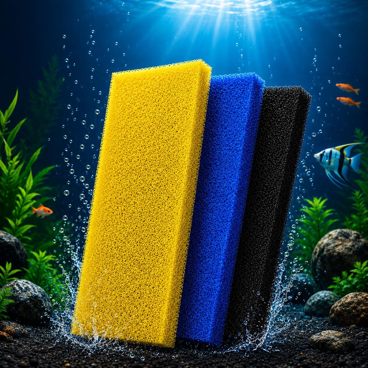 Minjiang 6pcs | Fish Tank Filter Sponge Aquarium | Filter Sponge | Pad Cotton for Fish Tank Washaable (SOBO3IN1BBY) by Minjiang