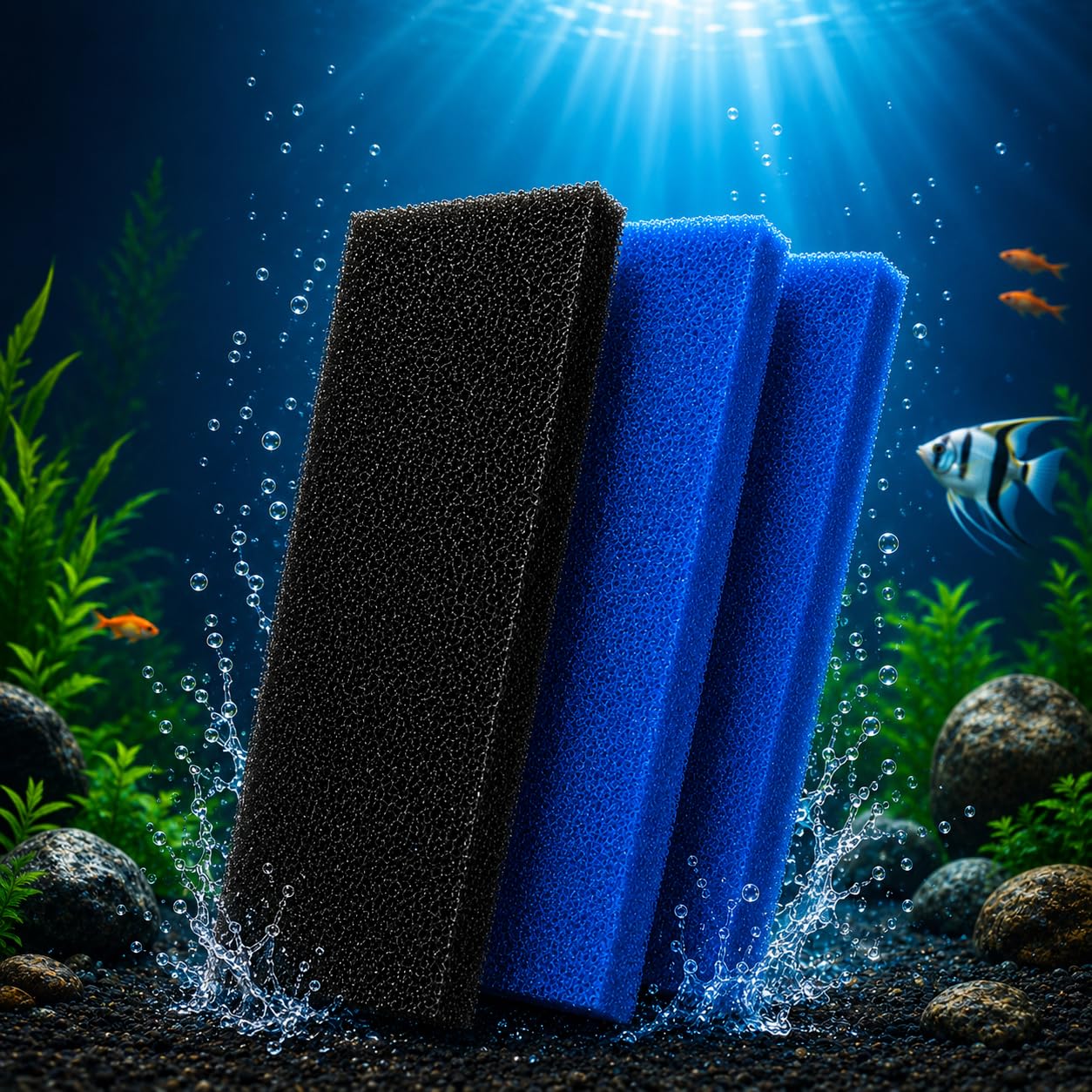 Minjiang 6pcs | Fish Tank Filter Sponge Aquarium | Filter Sponge | Pad Cotton for Fish Tank Washaable (SOBO3IN1BBB) by Minjiang