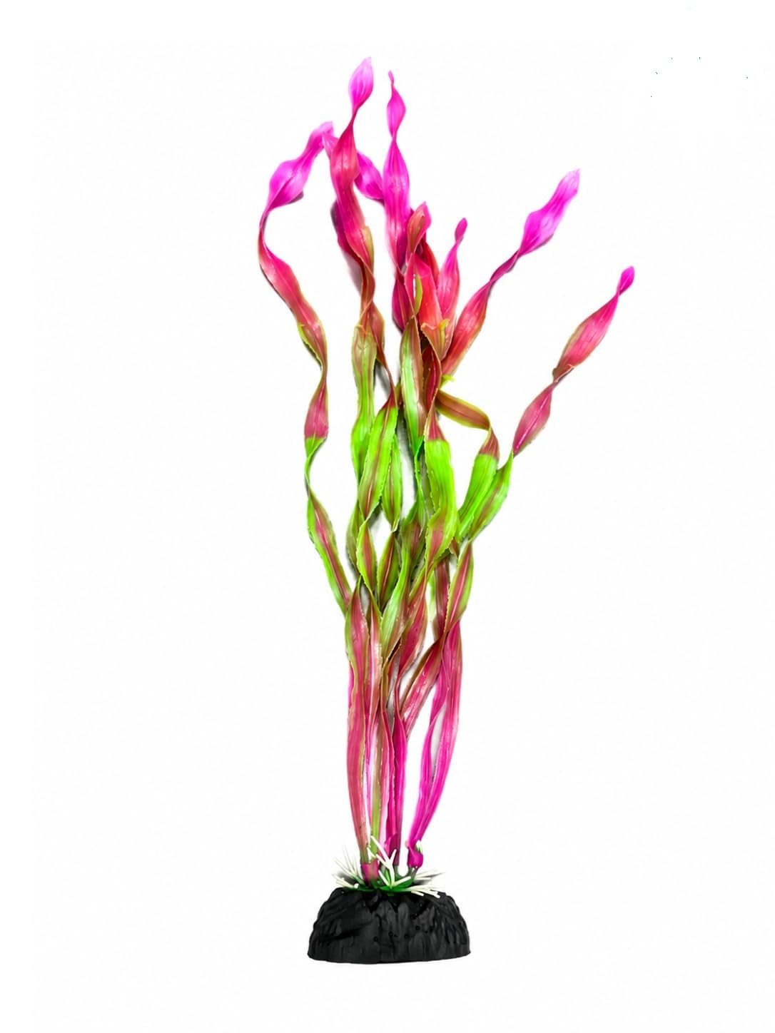 Minjiang Tall Artificial Aquarium Plant Set of 6 | 30 cm Pink Green Ribbon Stem | Fish Tank Background Decoration by Minjiang