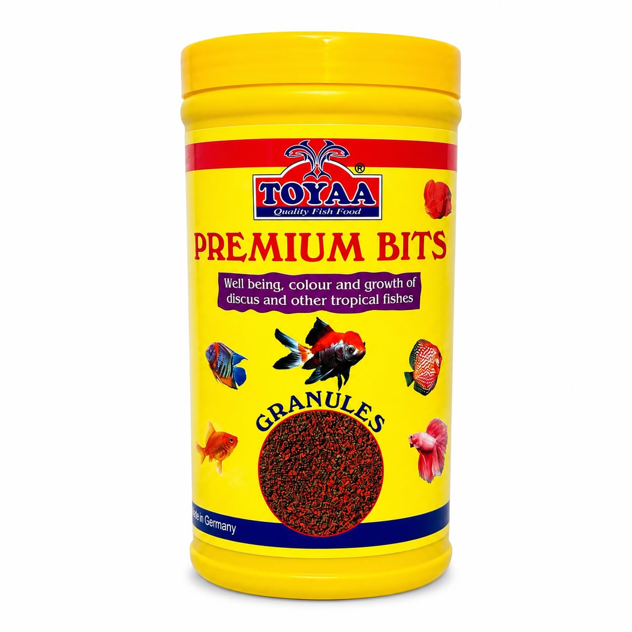 Toyaa Premium Bits Discus Granules Fish Food, Color Enhancing, with Astaxanthin and Multivitamins, 450g by Toyaa