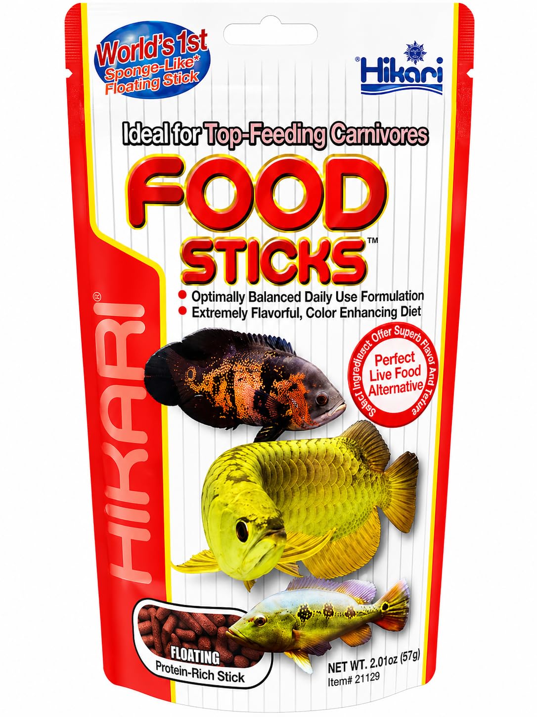 Hikari Food Sticks For Top-Feeding Carnivores Fish Food, 57G - All Life Stages by Hikari