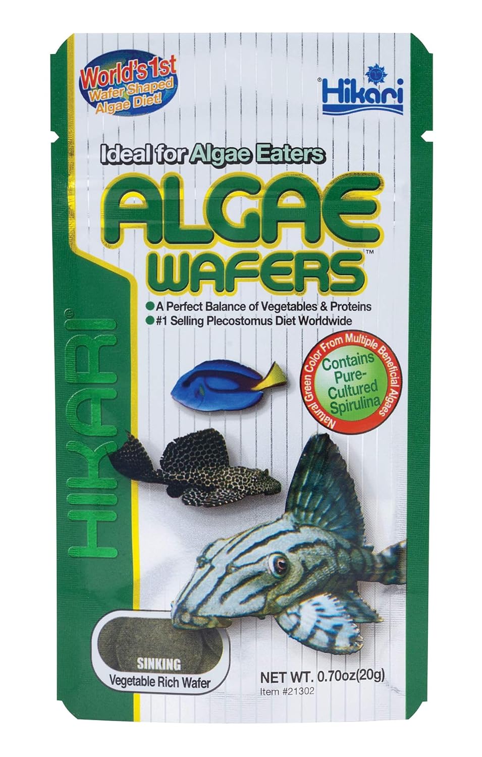 HIKARI Tropical Algae Wafers | 20g | Aquarium Fish Food For All Life Stages by Hikari
