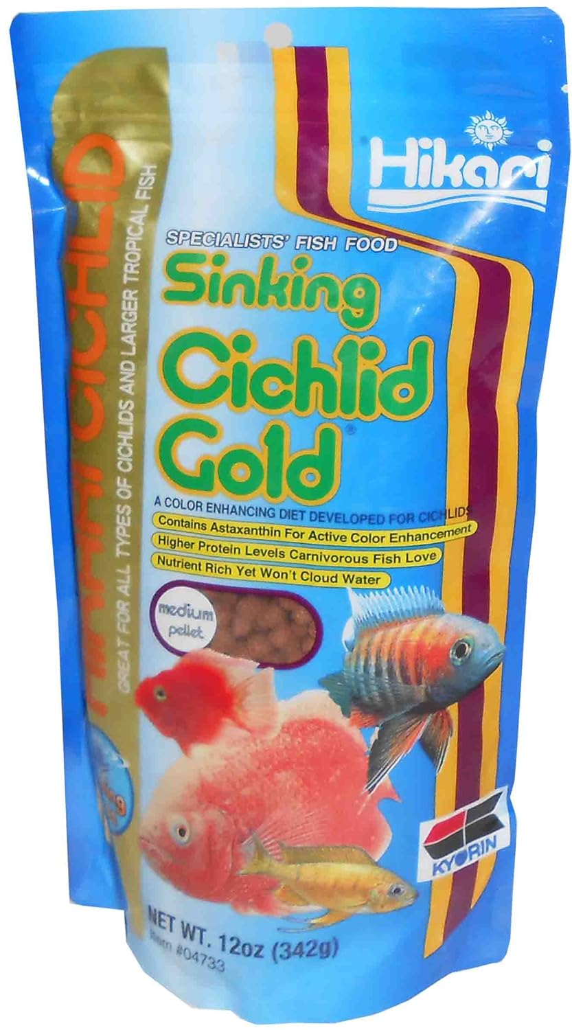 Hikari Cichlid Sinking Gold Pallets, 342 Gm (Medium), For Adult, Wafer, Fish by Hikari