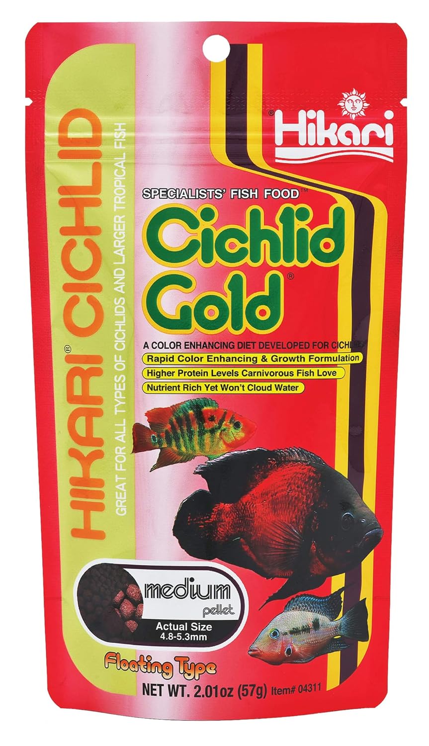 Hikari Cichlid Gold Medium Pellet Aquarium Fish Food, 57 g by Hikari