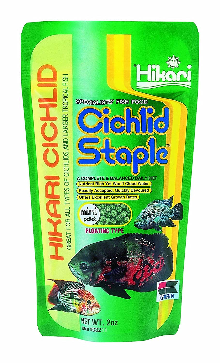 Hikari Cichlid Staple | 250Gm | Mini Pellet Fish Food for All Life Stages | Floating, 1 Count by Hikari