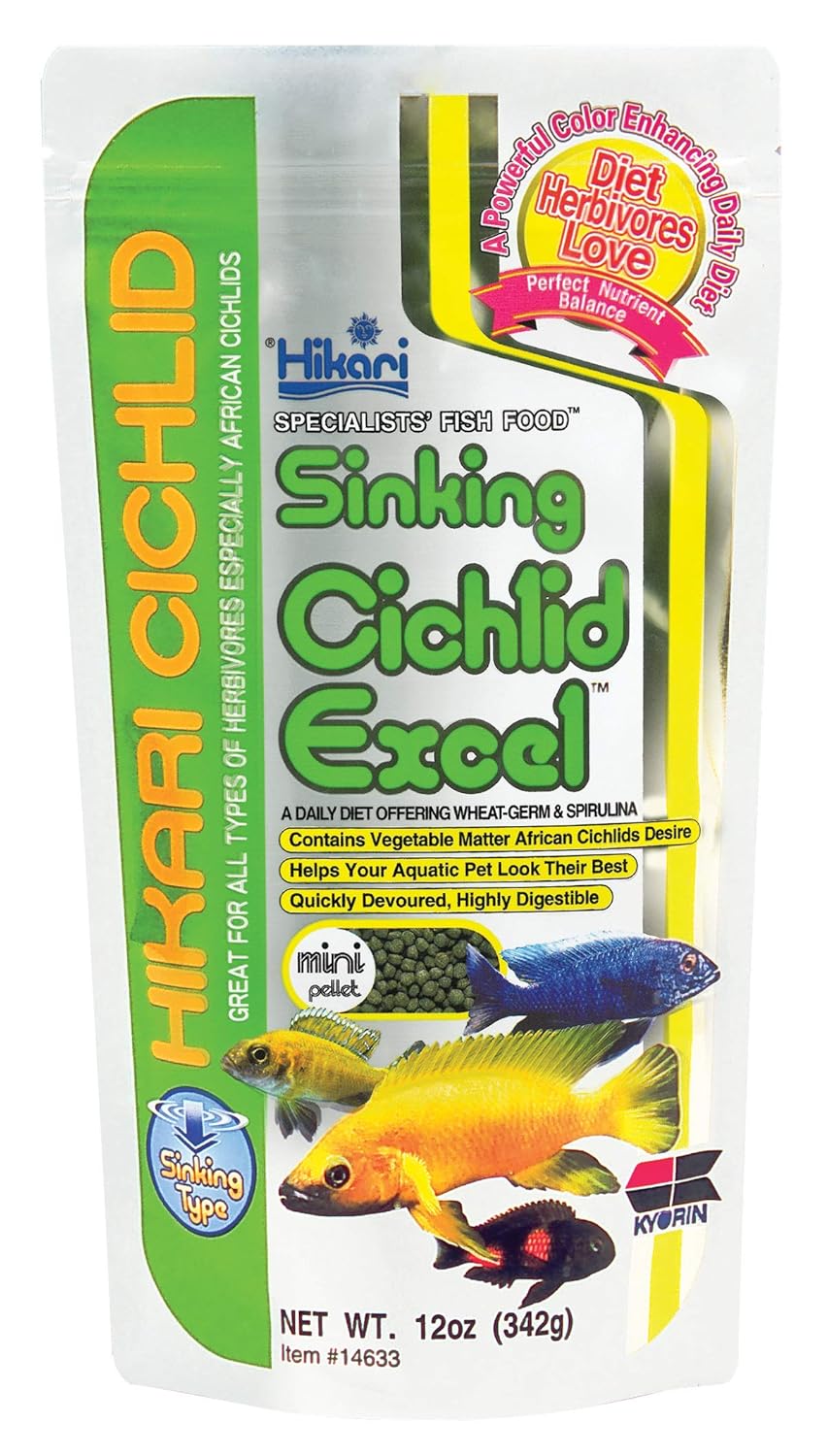Hikari Fish Cichlid Excel Sinking Pellets For Pets, Mini 342 Gm, All Life Stages by Hikari