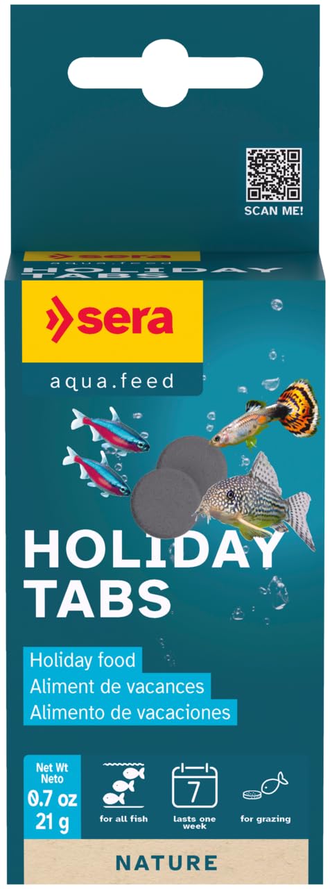 Sera Holiday Tabs 10 | Vacation Food Tablets for All Ornamental Fish | Slow-Softening & Protein-Rich | Reliable Feeding for up to 7 Days | Water-Stable & Non-Clouding by Sera