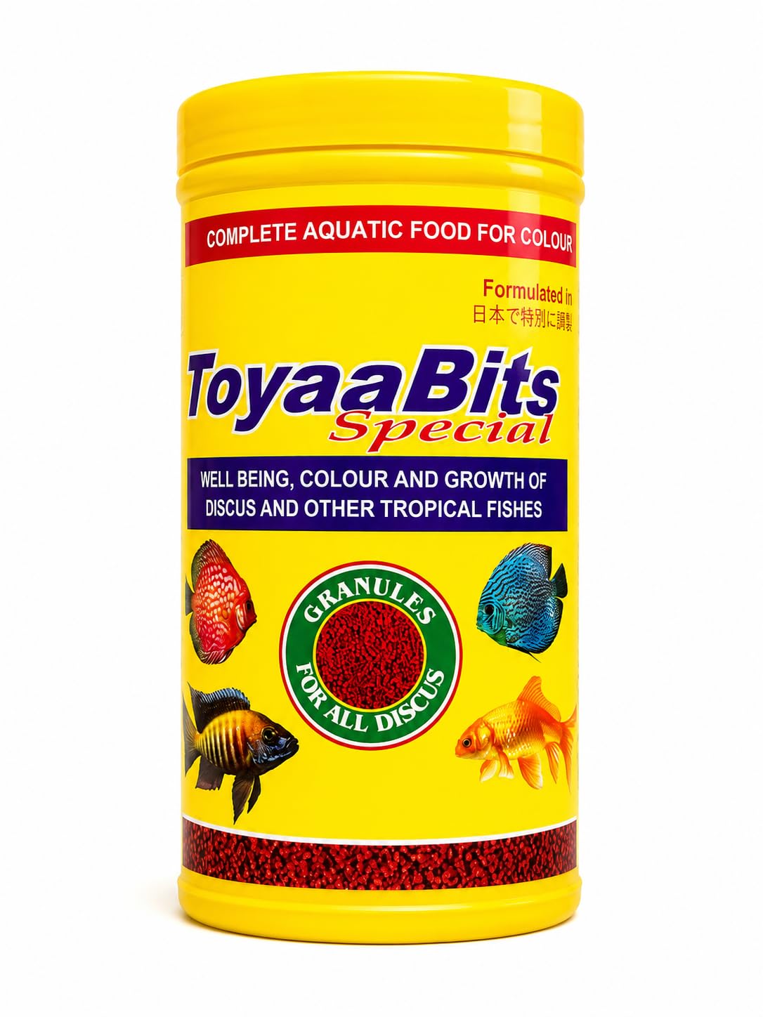 FAH TOYAA Toyaabits Special(Original) | Premium Slow Sinking Pellet Fish Food | 540 Grams (1200ml) | Exp. 2027 End (for Discuss,Tetras,Cichlids) (Color Enhancing & Growth) by Toyaa
