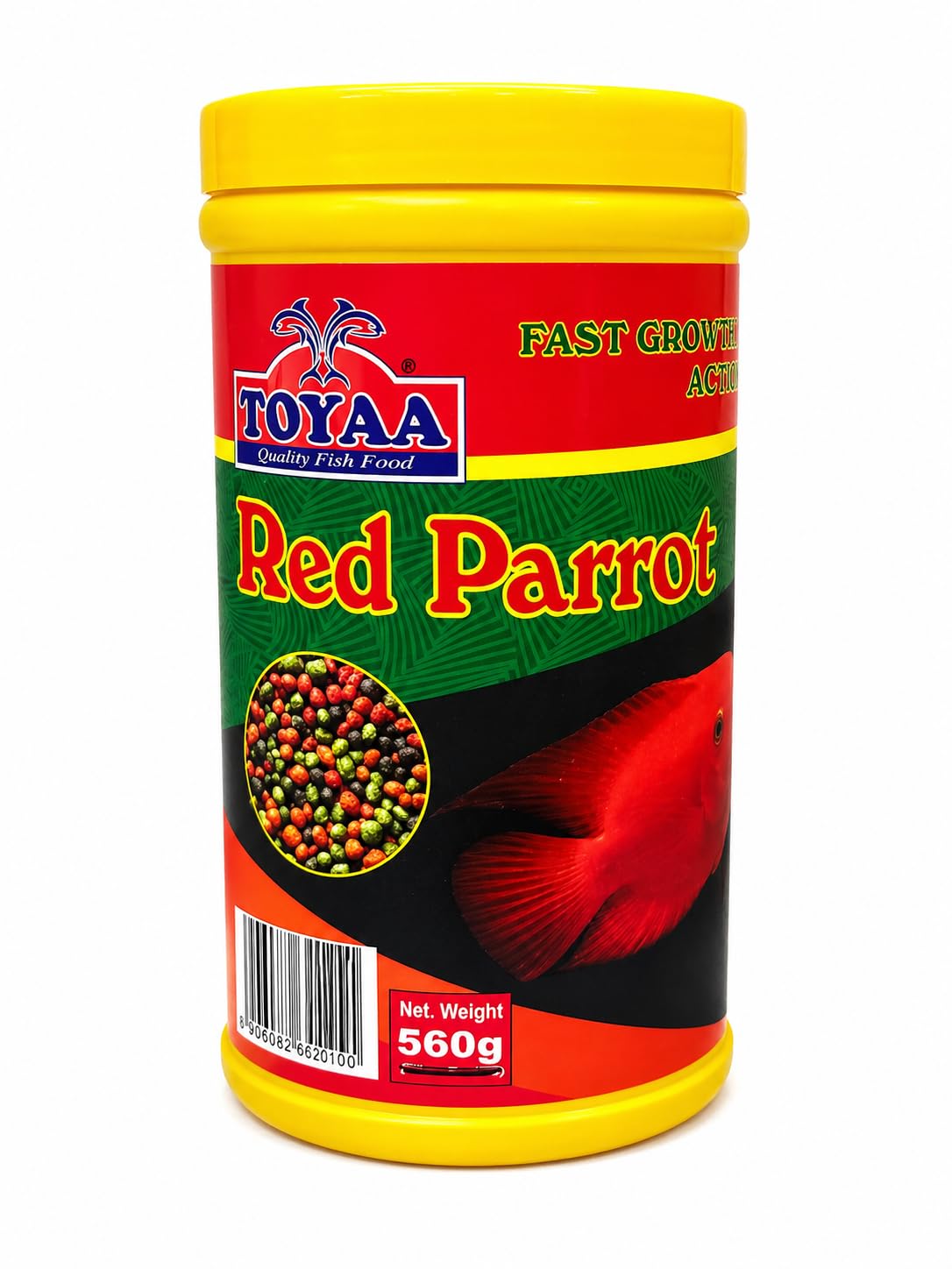 TOYAA RED Parrot 560gram | Color Enhancer | Fast Growth Formula (Mota Dana) | for Cichlids & Large Fishes by Toyaa