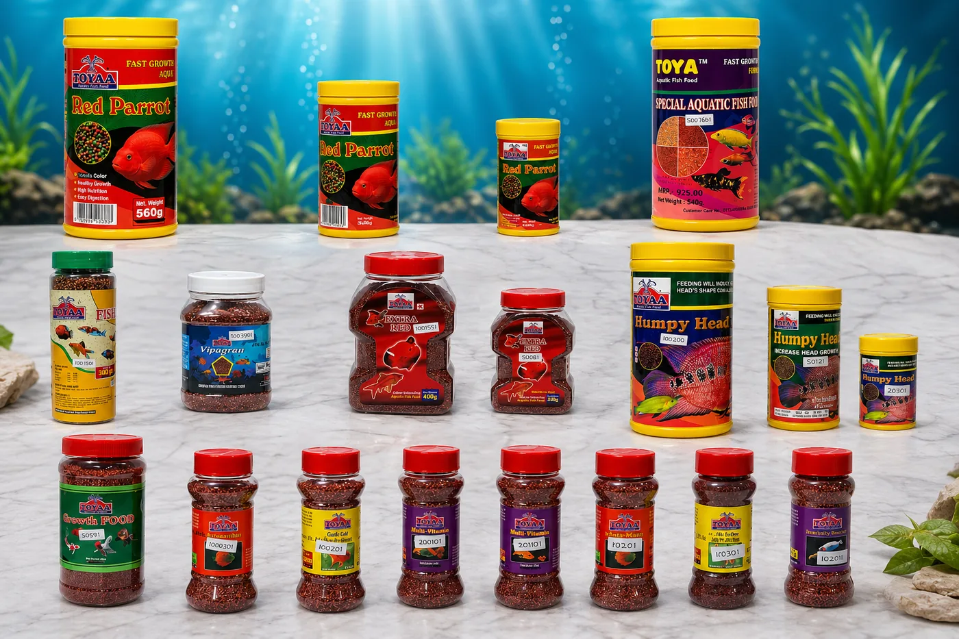 Assorted Fish Food Product Set by Generic